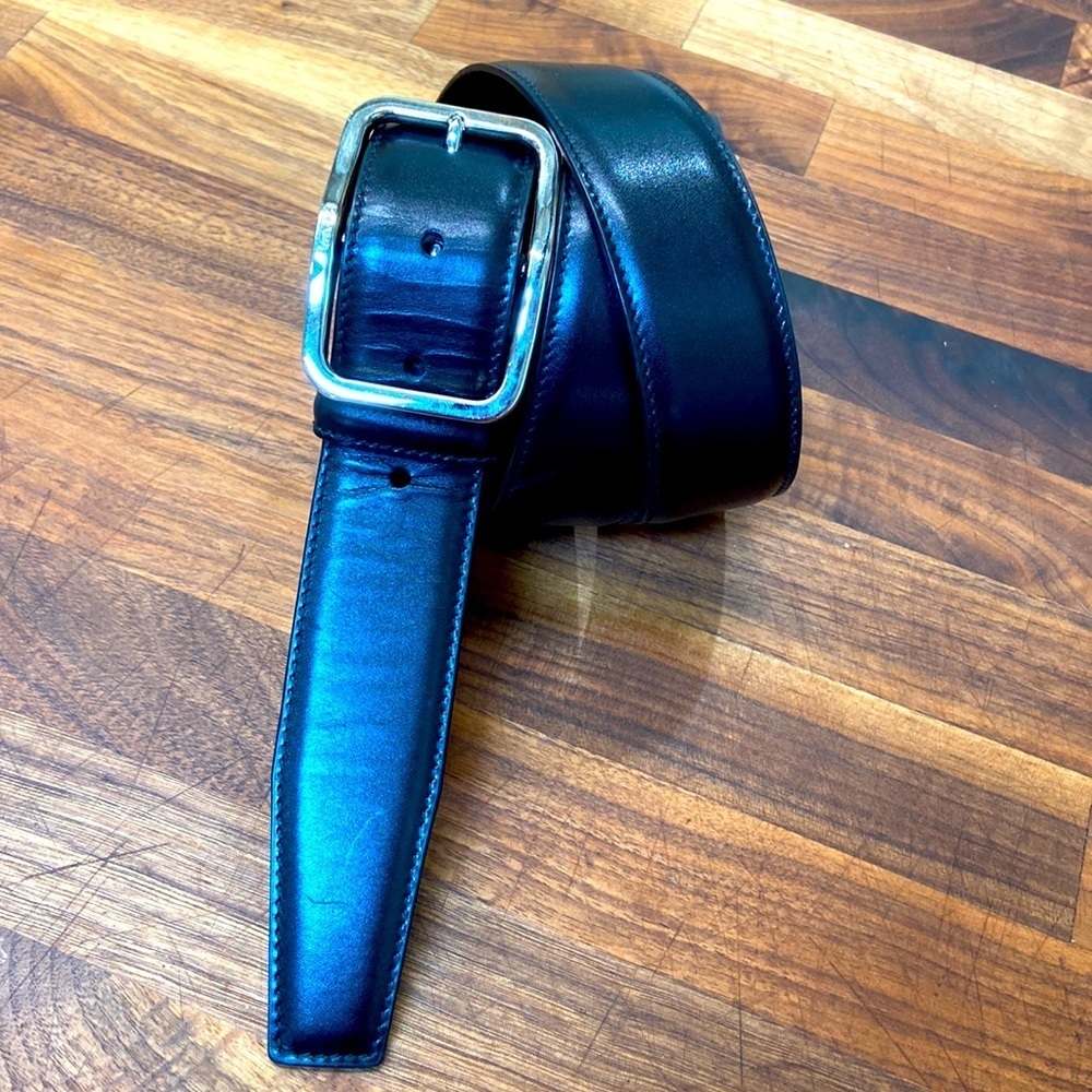 Vintage Prada 38” Black Leather Belt